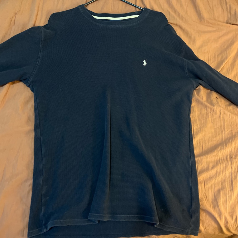 Navy blue with white horse Ralph Lauren Polo long sleeve “sleepwear” shirt.